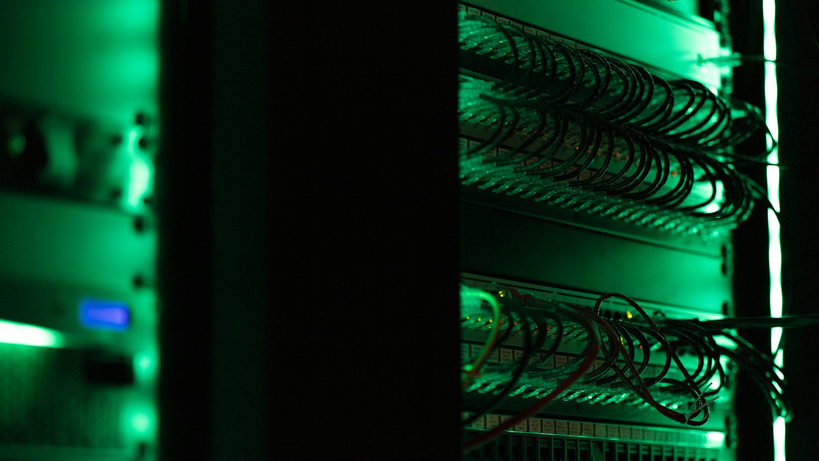 Server rack with network equipment